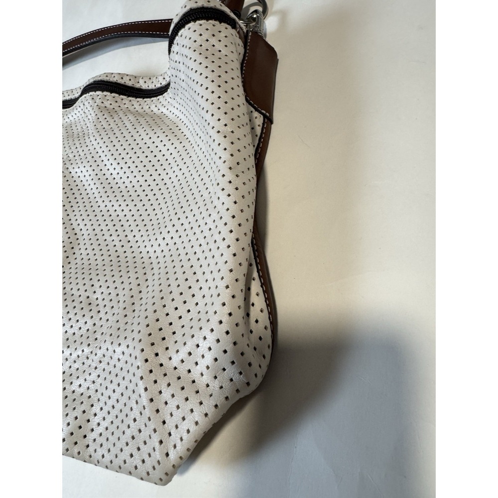 Sazaby Women's Shoulder Bag Cream / Brown Leather With Dust Bag - Picture 4 of 9